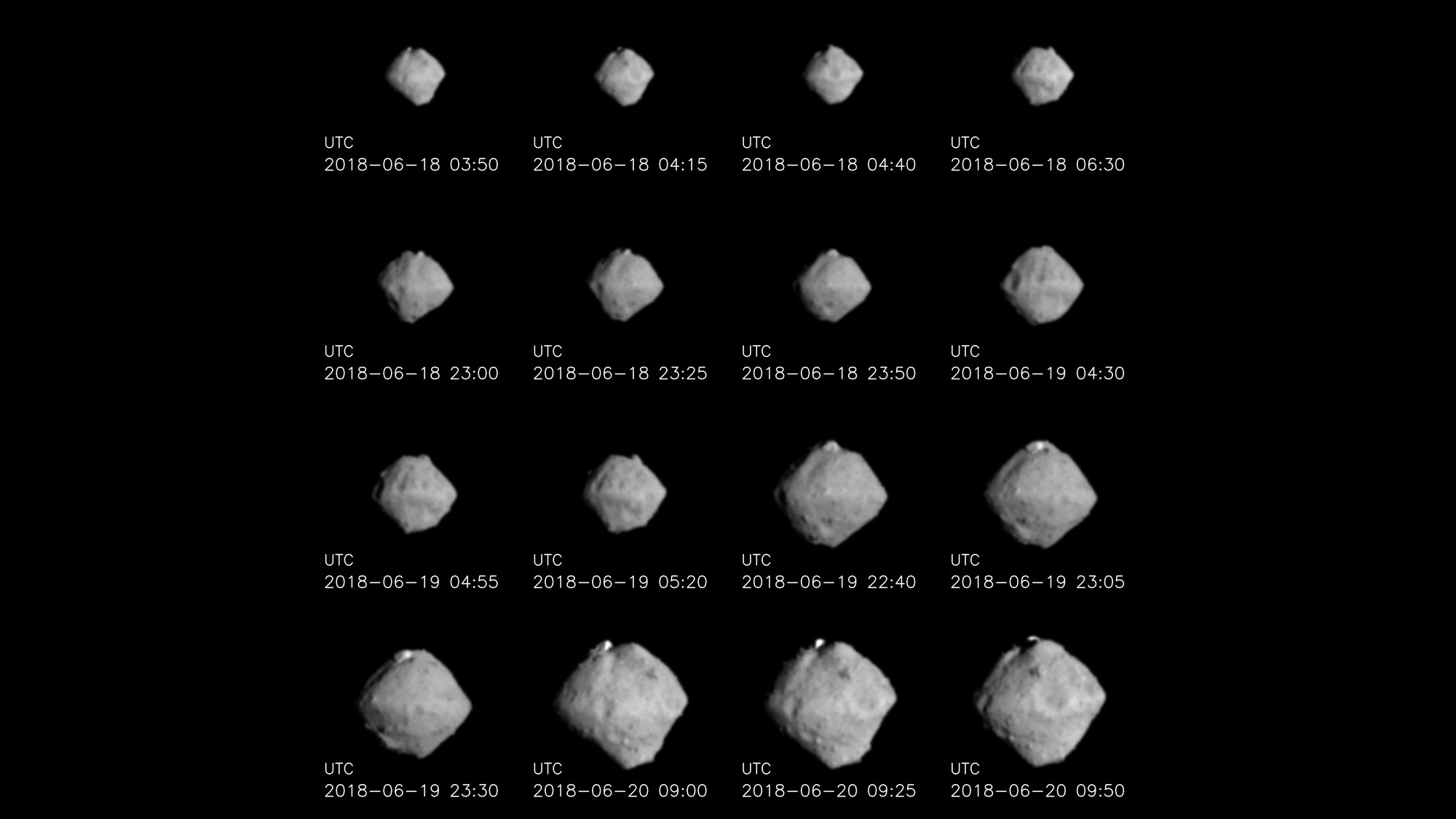 Aufnahmen des Asteroiden Ryugu während der Annährung