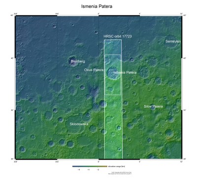 Topographische Übersichtskarte der Region Arabia Terra