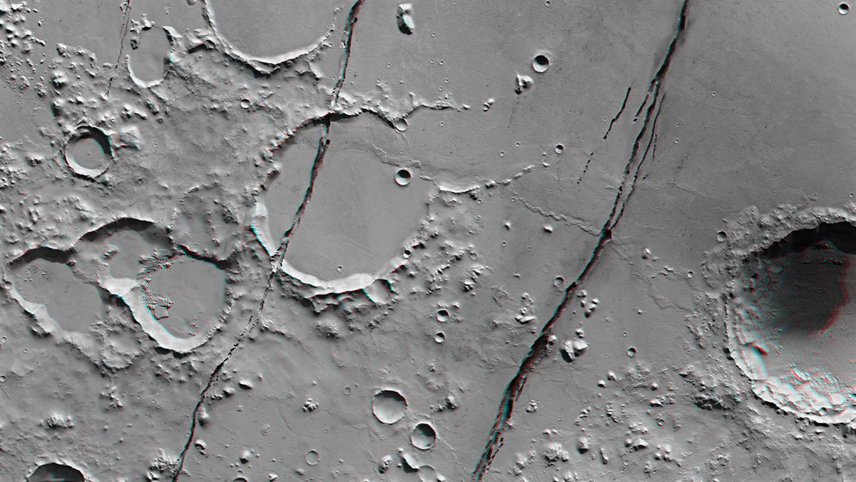 3D-Ansicht der Region Cerberus Fossae