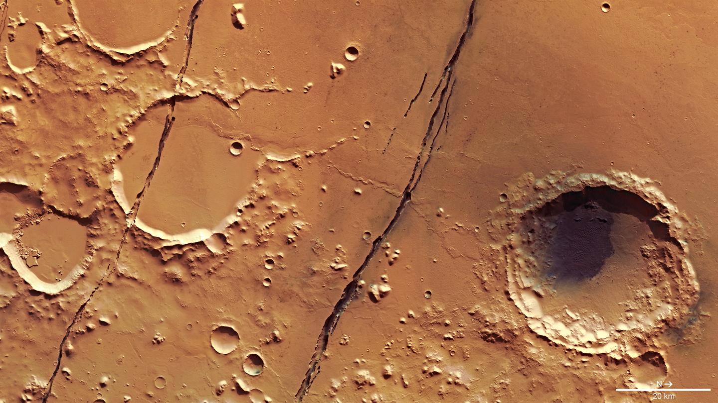 Blick auf die Region Cerberus Fossae