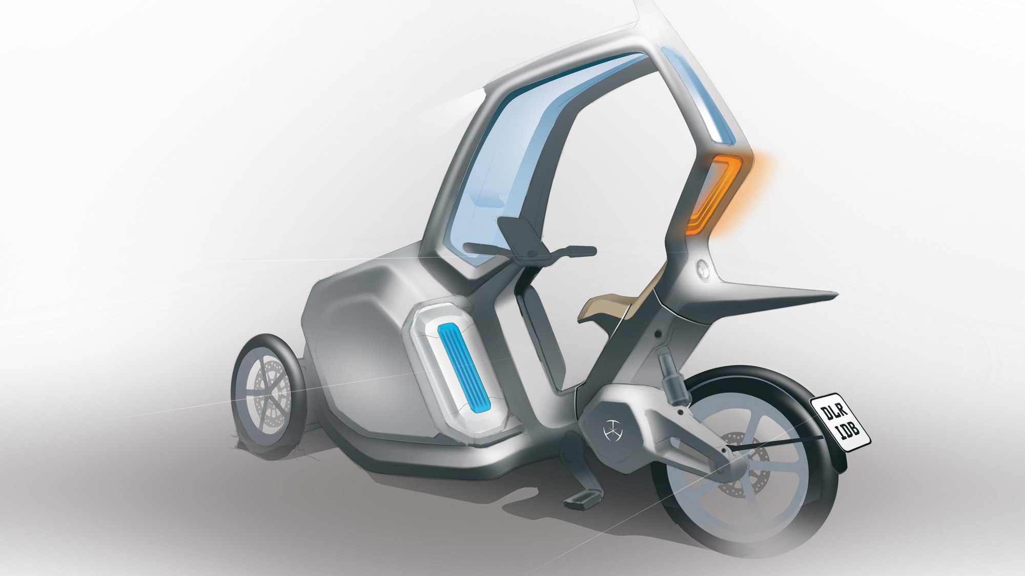 Visualisierung: Lastenrad mit FCPP (links unter dem Lenkrad)