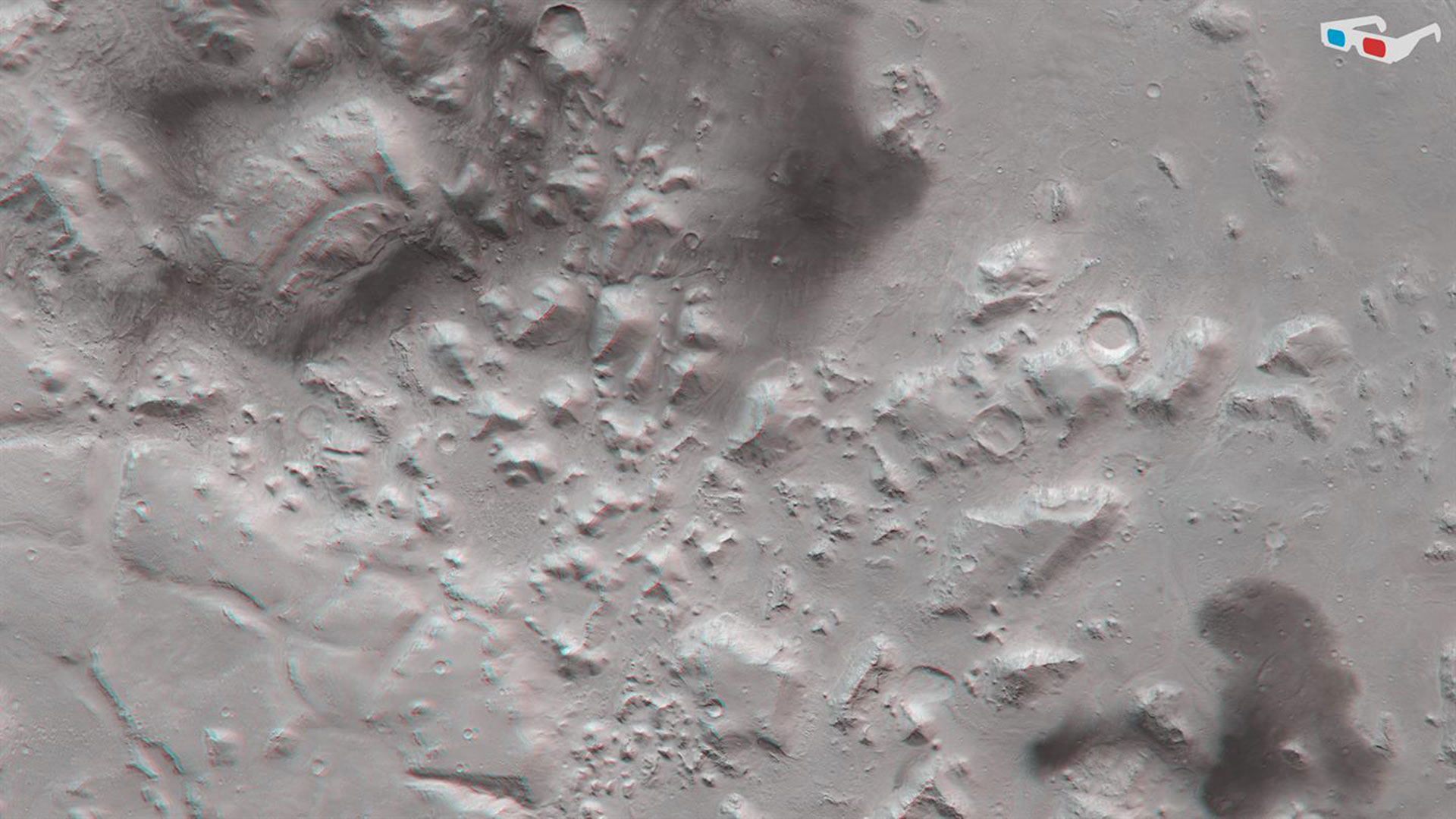3D-Ansicht des nördlichen Teils der Region Nili Fossae