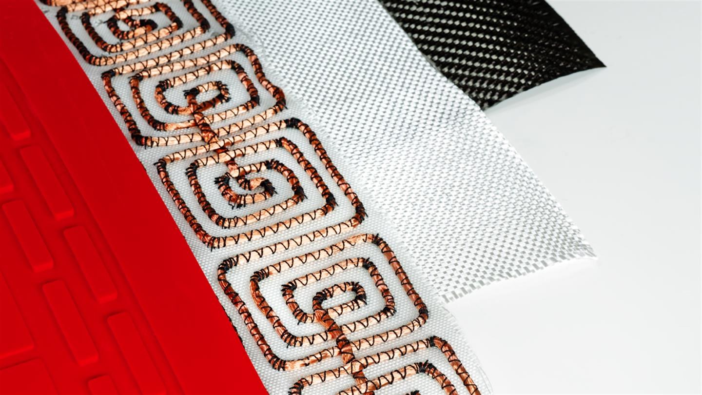 Detailansicht des Aufbaus der Heizmatte