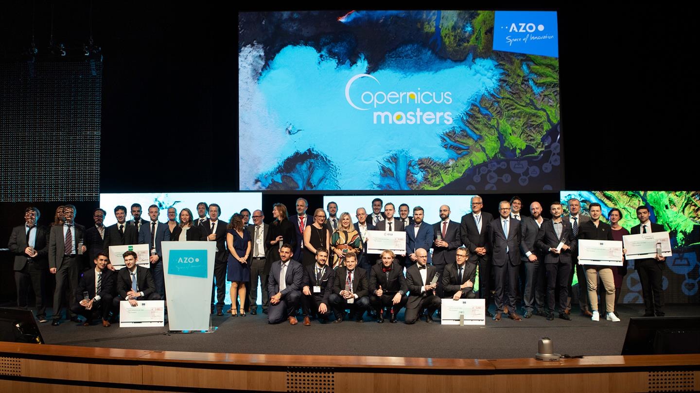 Die Teilnehmer der Preisverleihung der "Copernicus Masters" 2018 in Marseille.