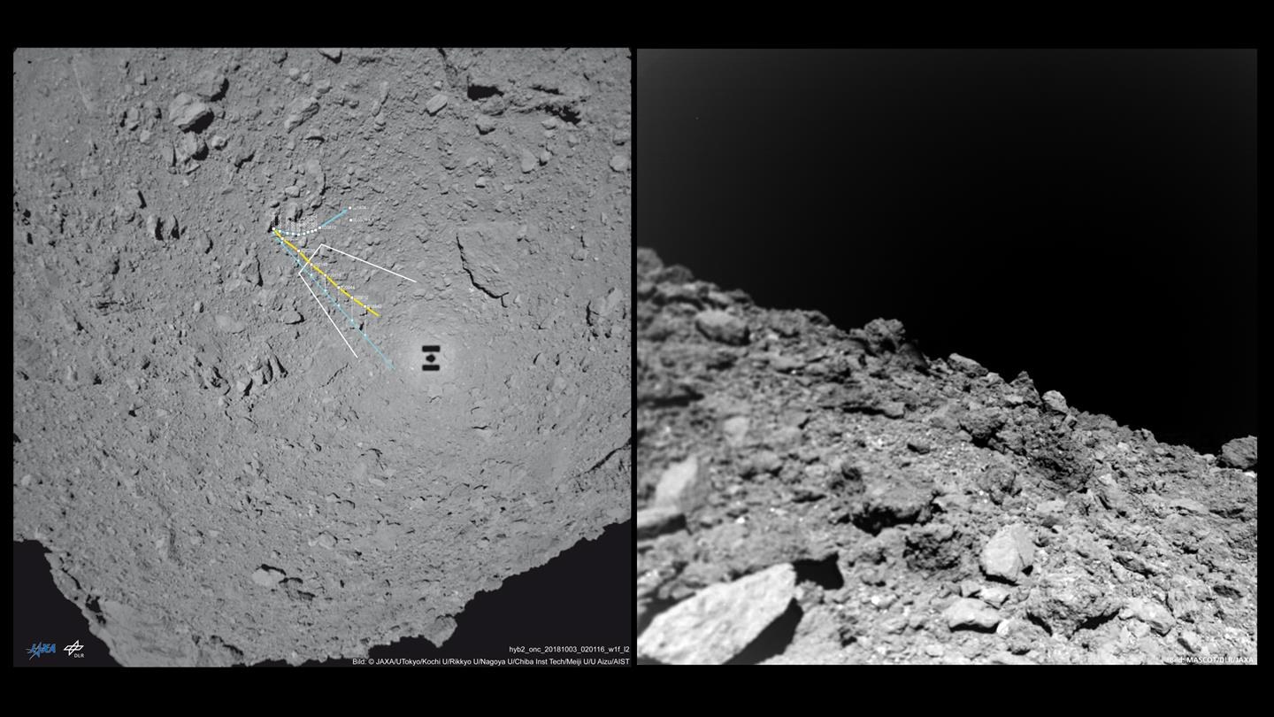 Die vierte MASCOT-Aufnahme während des Abstiegs auf Ryugu