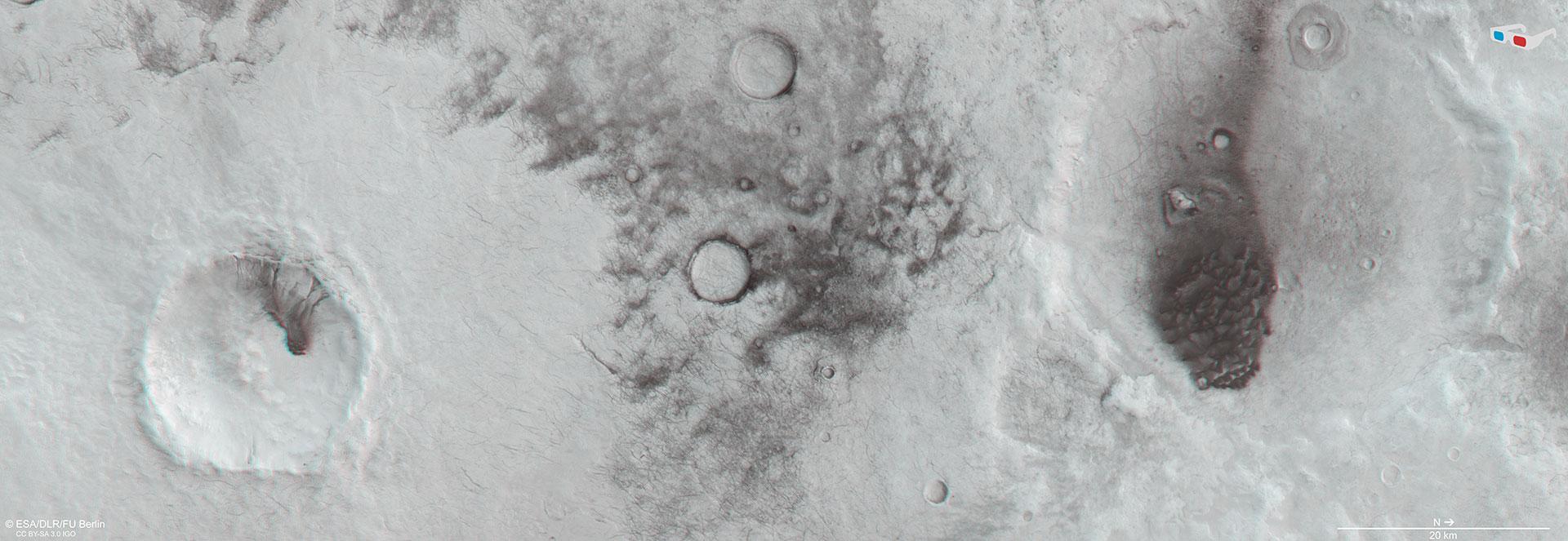 3D-Ansicht eines Teils von Chalcoporos Rupes