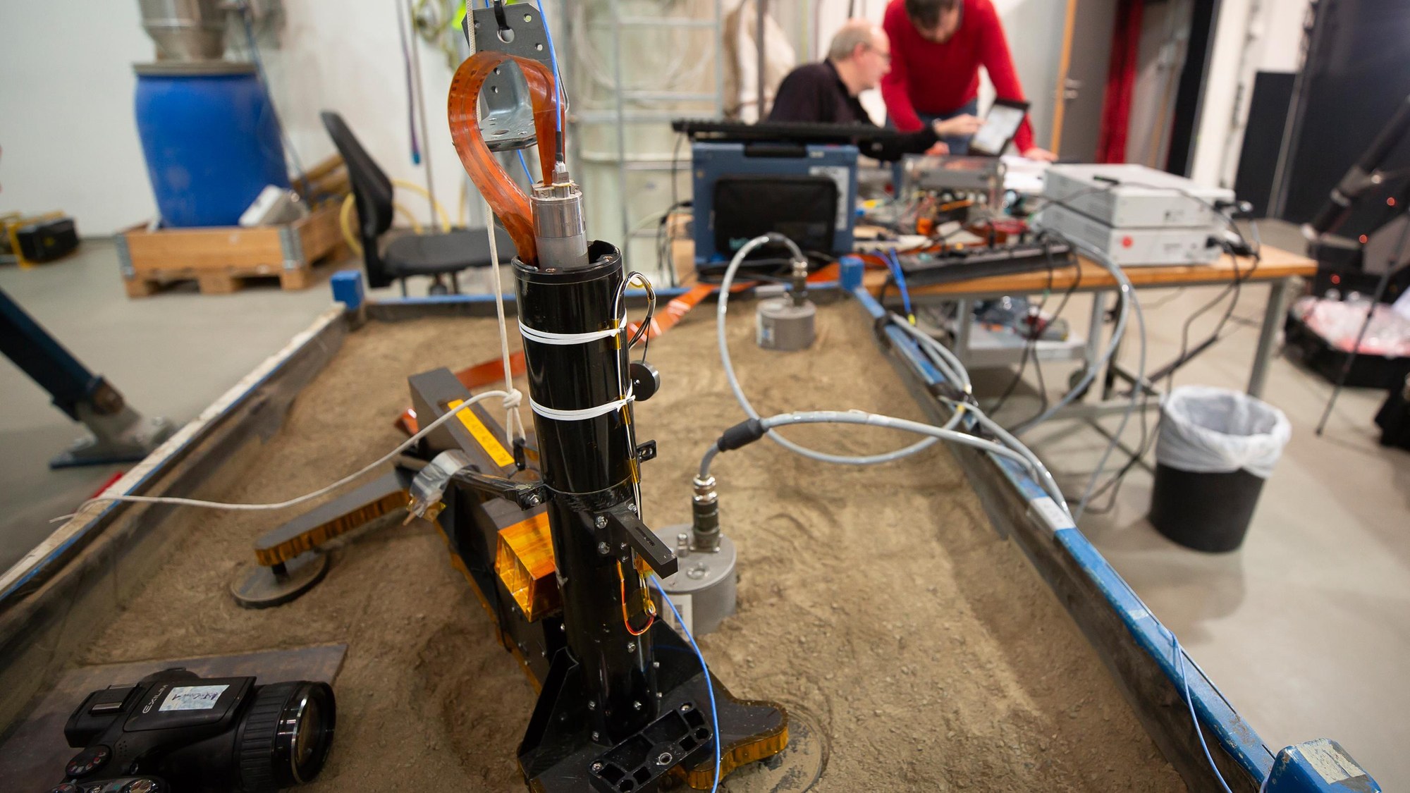 Marsmaulwurf - Testaufbau des HP3-Experiments am DLR in Bremen