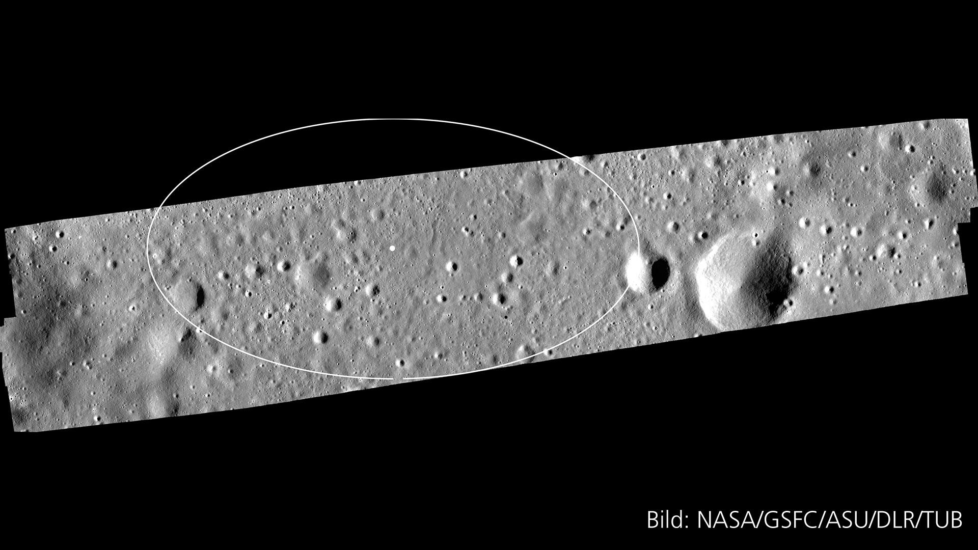 Hochaufgelöstes Bildmosaik der Vikram-Landestelle