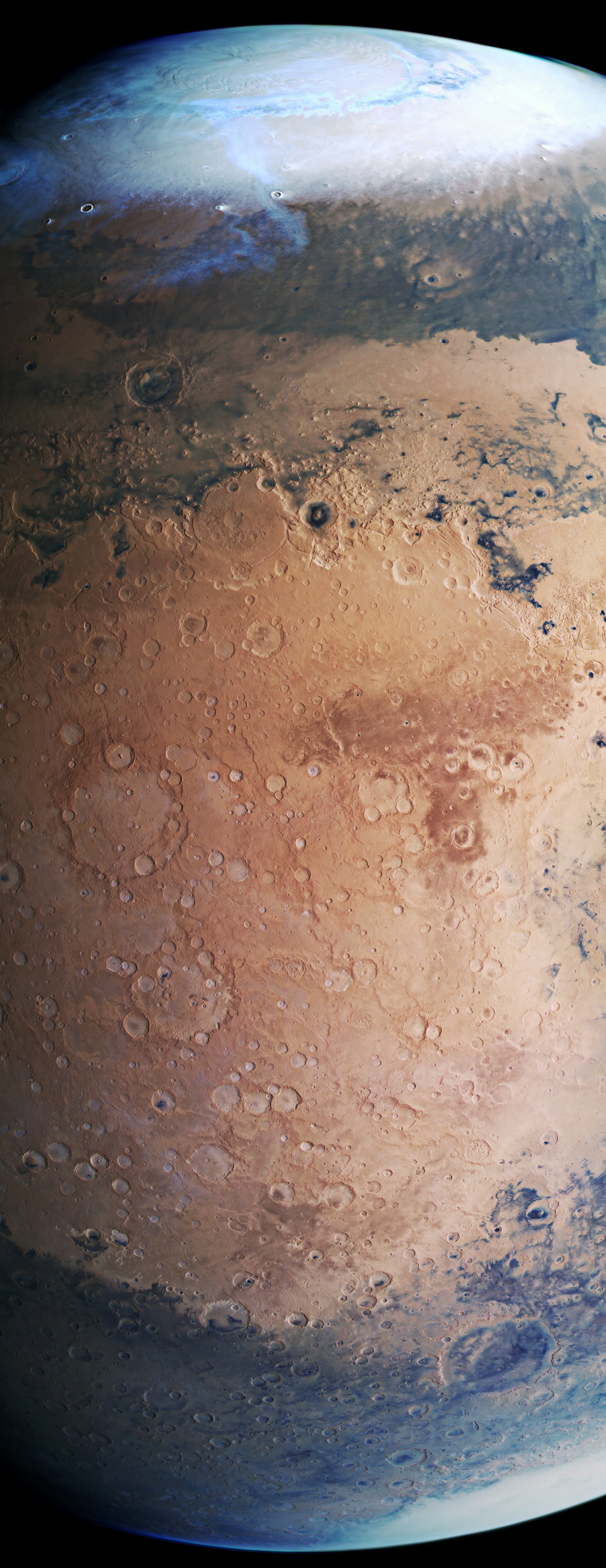 Der Mars vom Nordpol bis zum Hellas-Becken