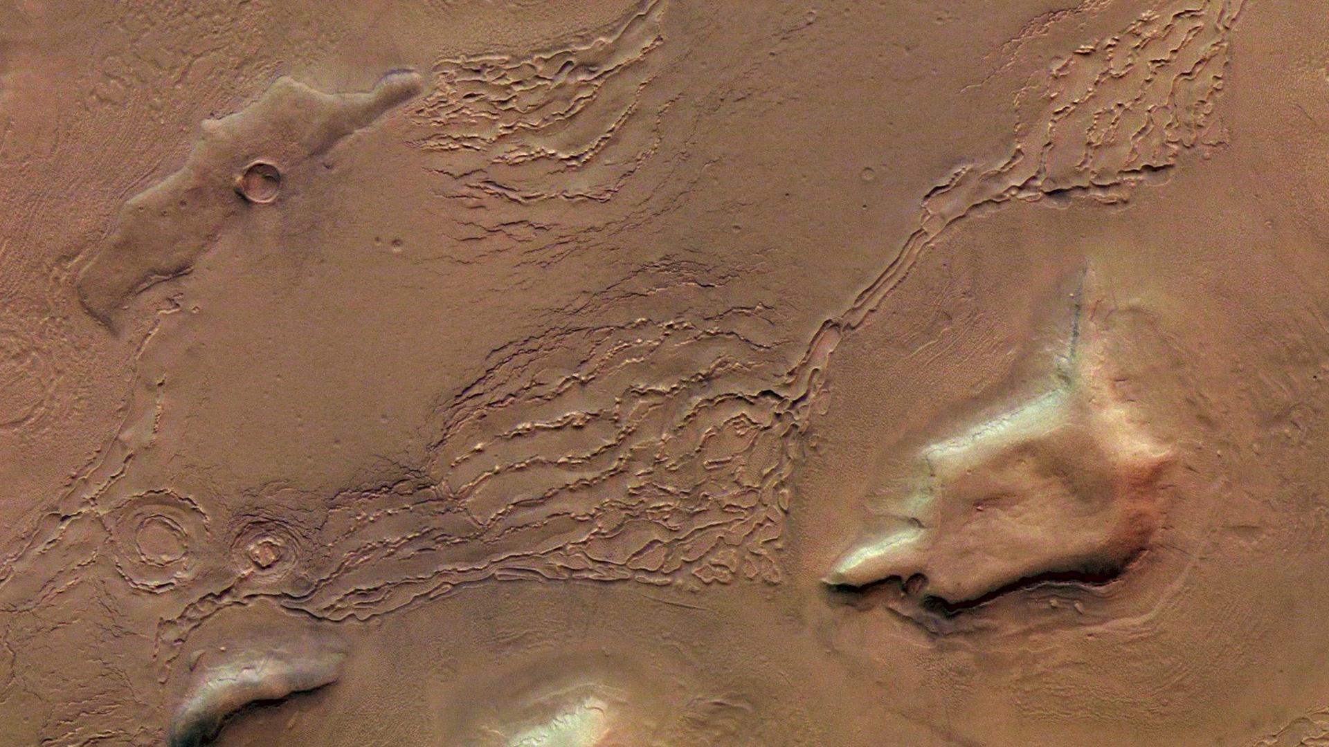 Ausschnitt 5: Bruchstrukturen von Gletschereis in Deuteronilus Mensae