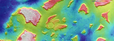 Topographische Karte des nördlichen Teils von Deuteronilus Mensae