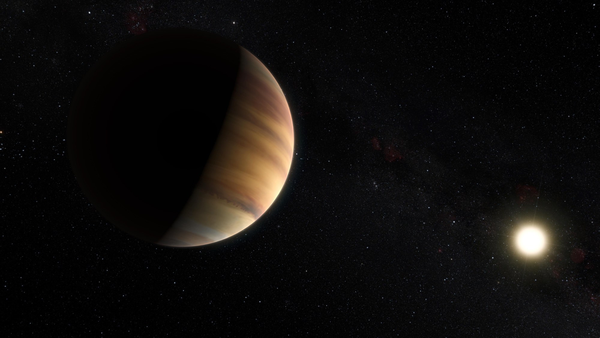 Von den Nobelpreisträgern Mayor und Queloz entdeckter Exoplanet Dimidium