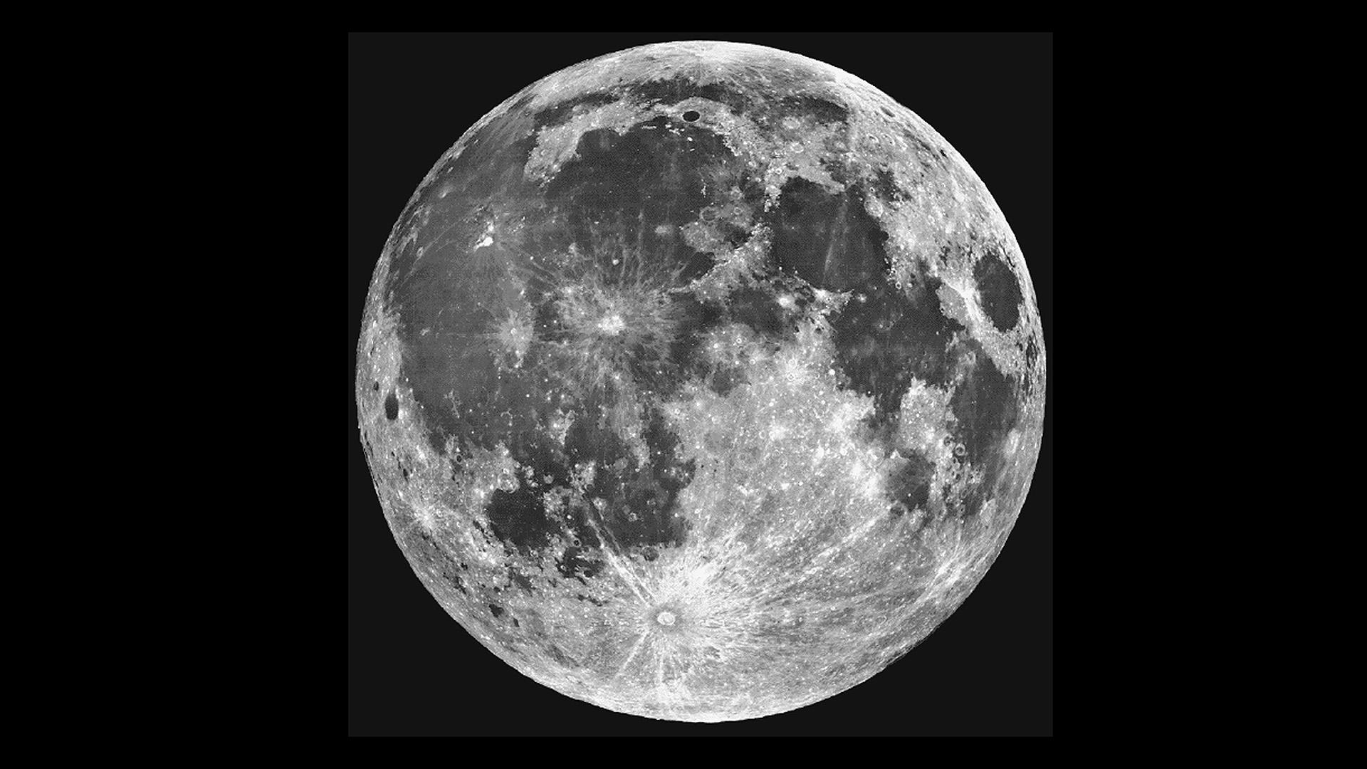 Der Mond bei null Grad Phasenwinkel