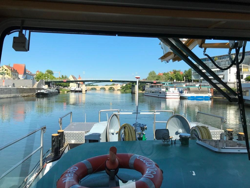 Blick aus dem Steuerhaus während einer Messfahrt