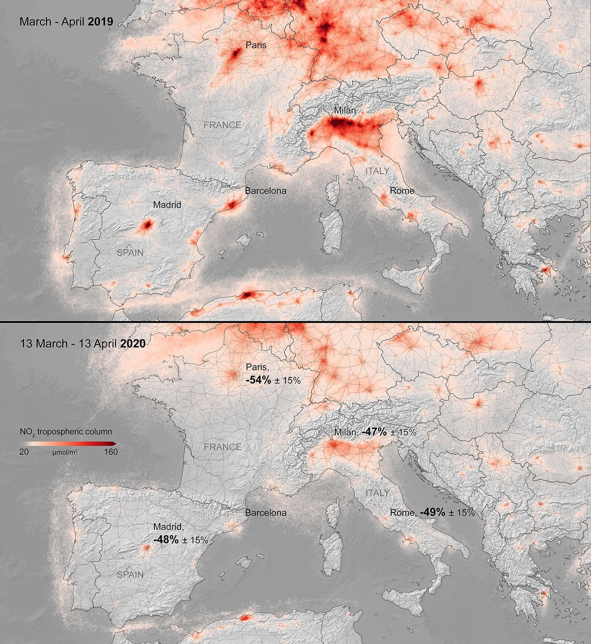 Luftverschmutzung über Europa
