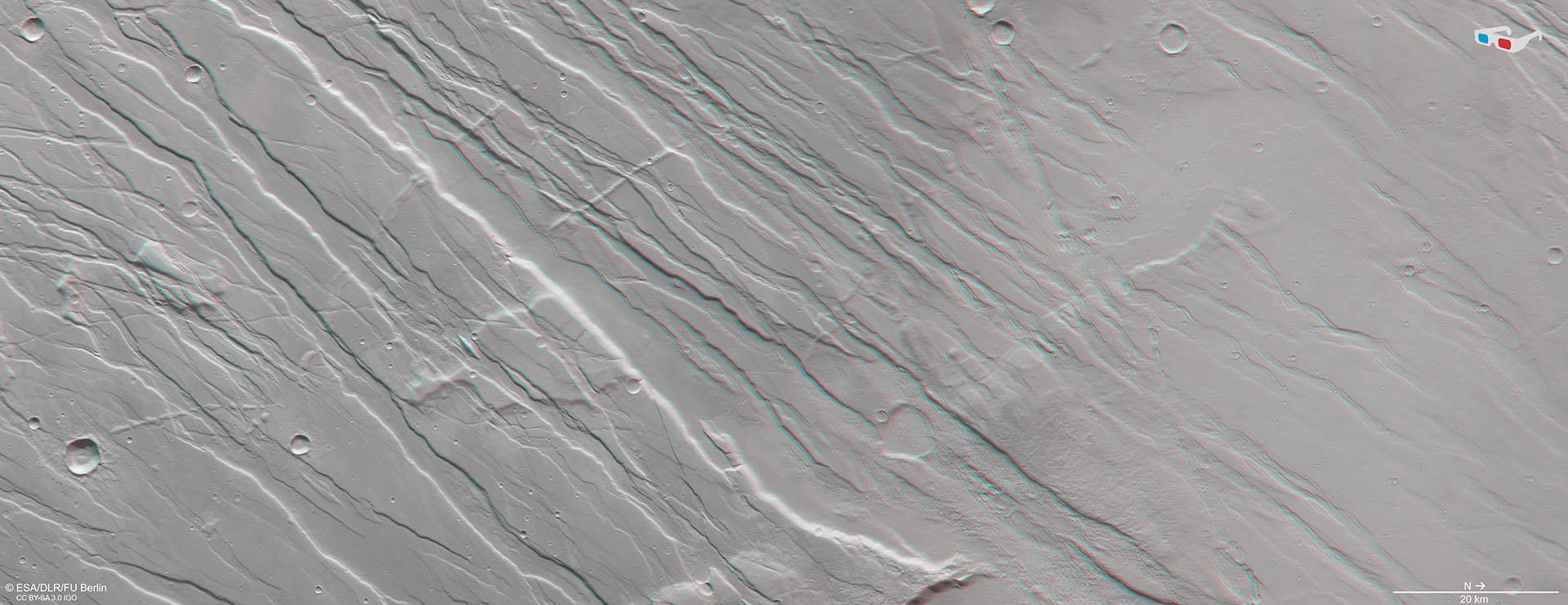 3D-Ansicht von Ascuris Planum in der Region Tempe Terra