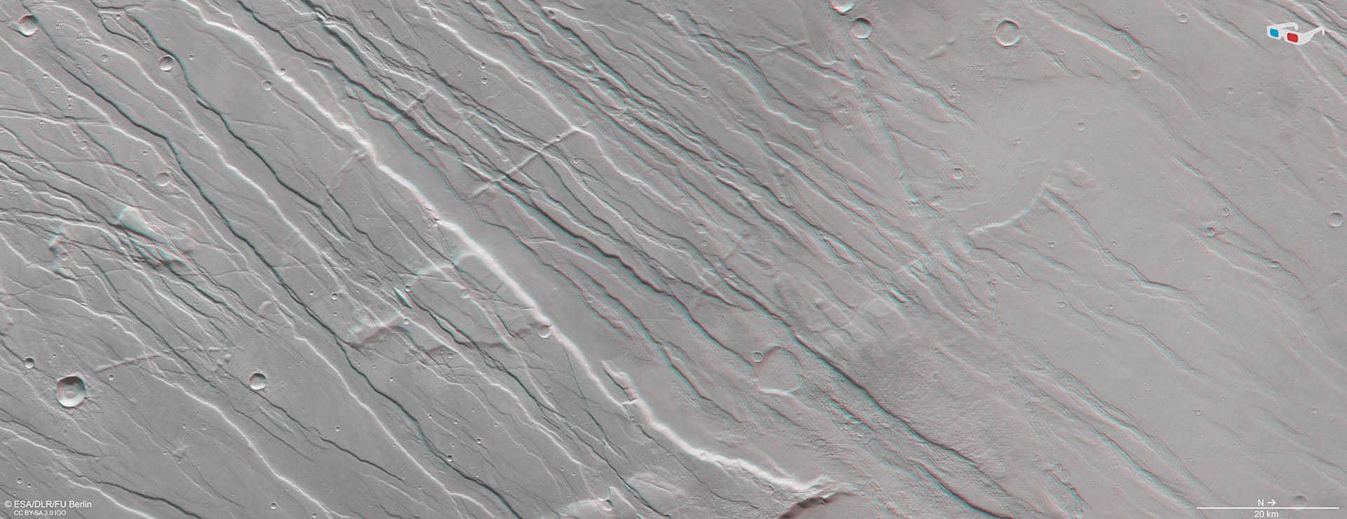3D-Ansicht von Ascuris Planum in der Region Tempe Terra