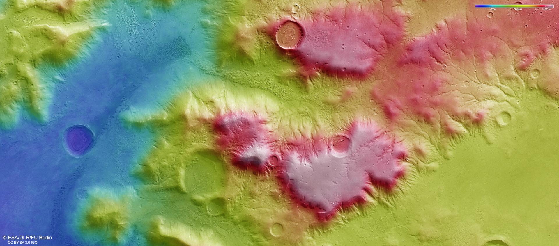 Topographische Bildkarte eines Teils der Nereidum Montes