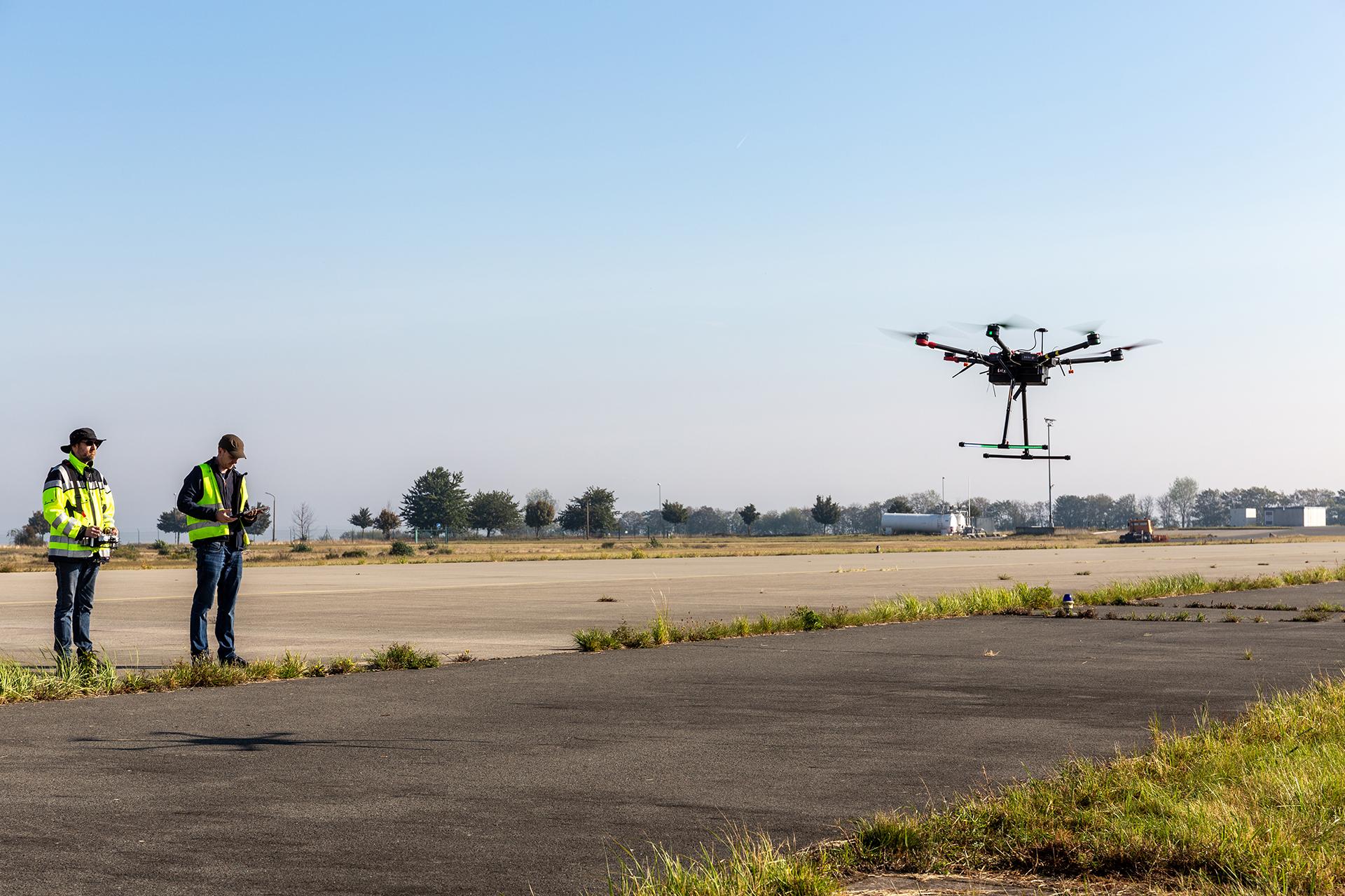Drohne kurz nach Versuchsstart