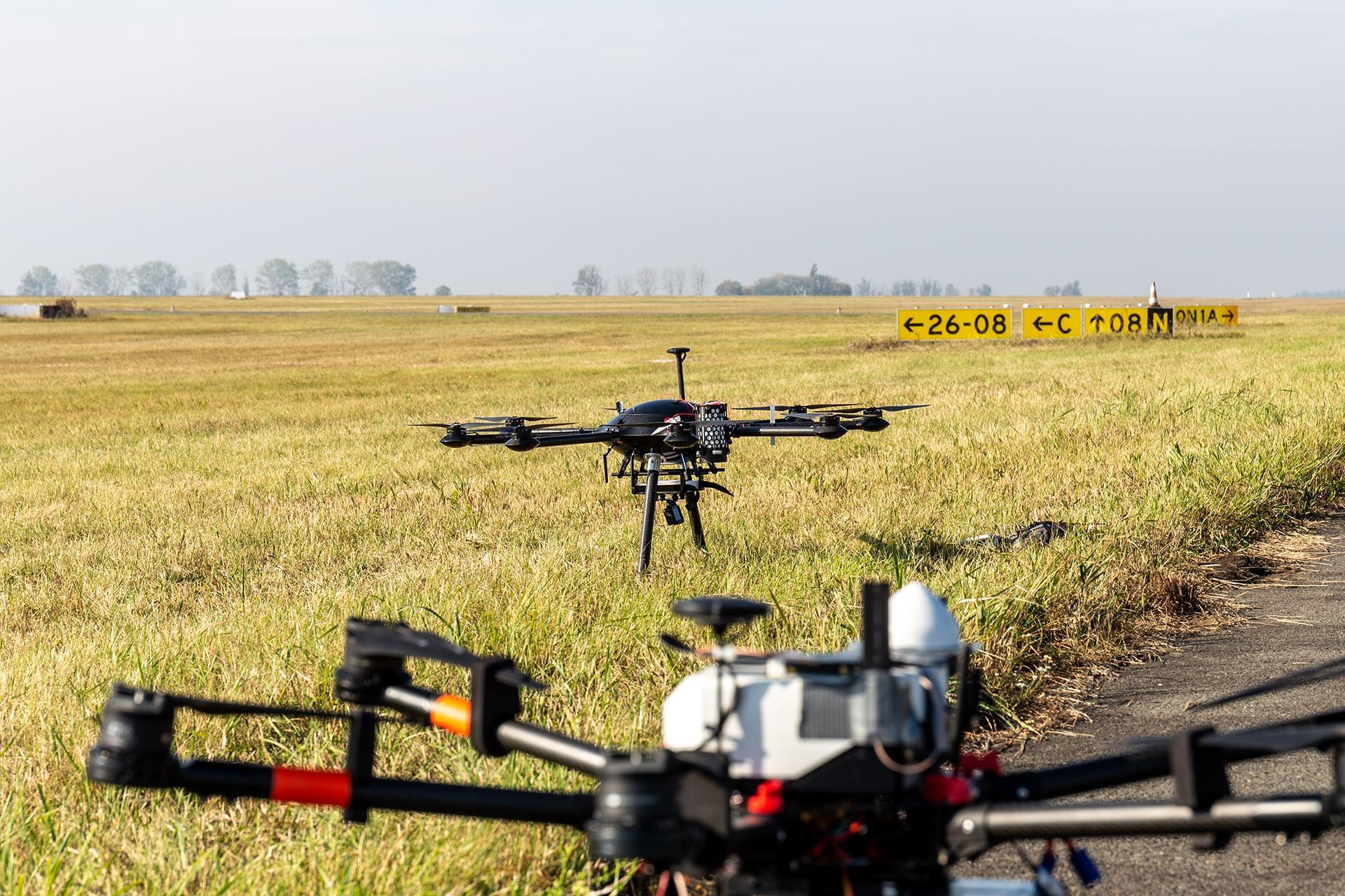 Ein Teil der beteiligten Drohnen