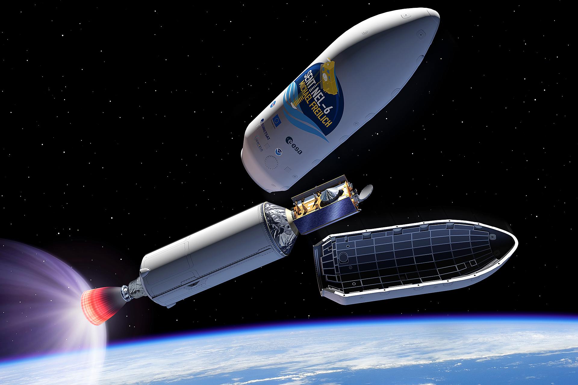 Aussetzen des Sentinel-Satelliten