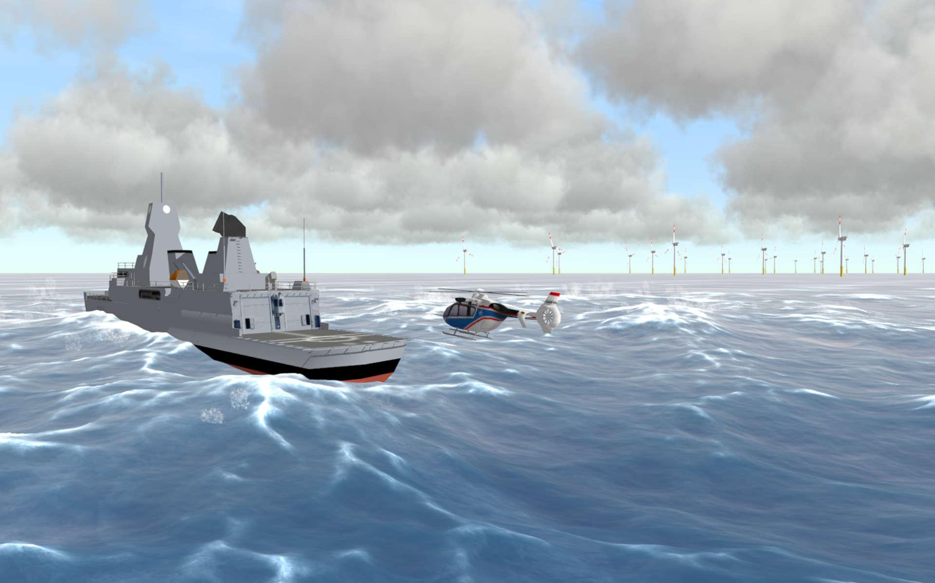 HEDELA Flugsystemtechnik bei Schiffsdecklandung auf hoher See