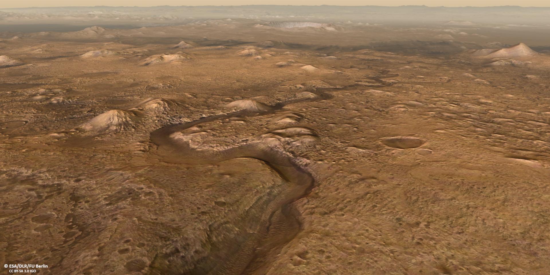 Blick über die Landestelle der Mission Mars 2020