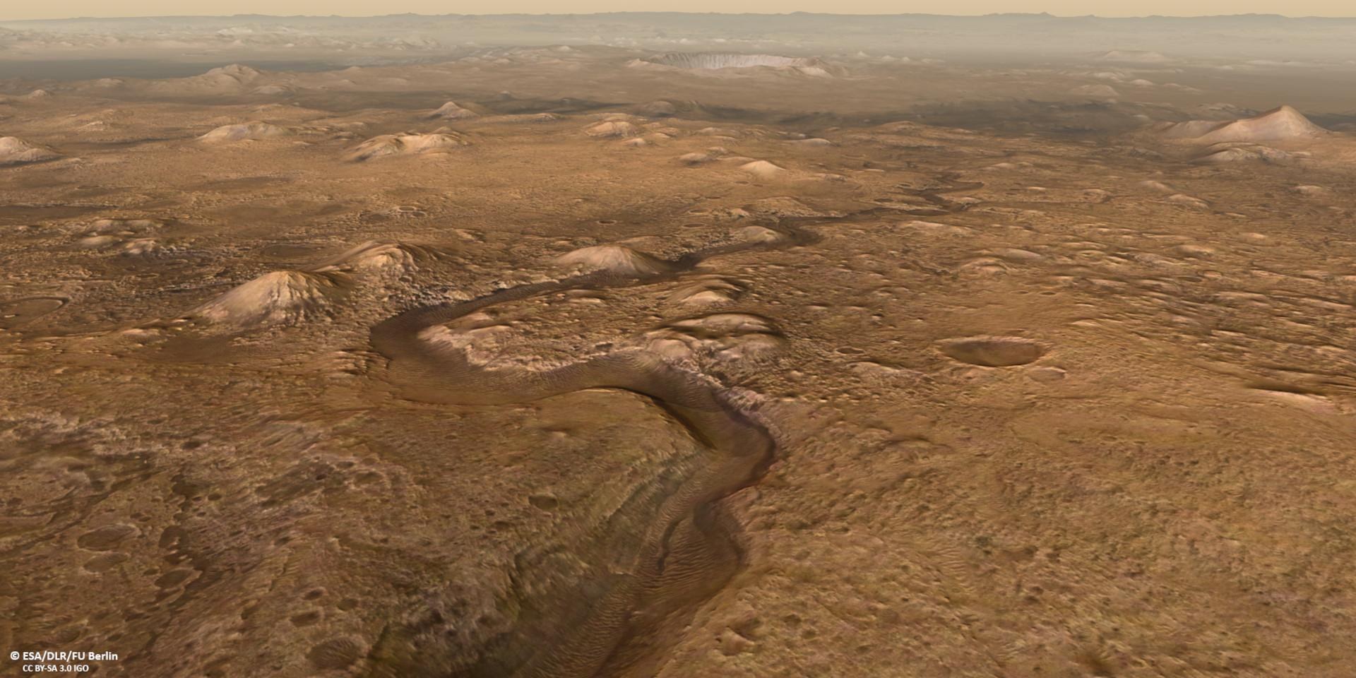 Blick über die Landestelle der Mission Mars 2020