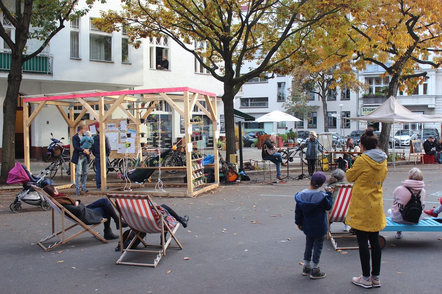 Nutzung des temporären Stadtplatzes