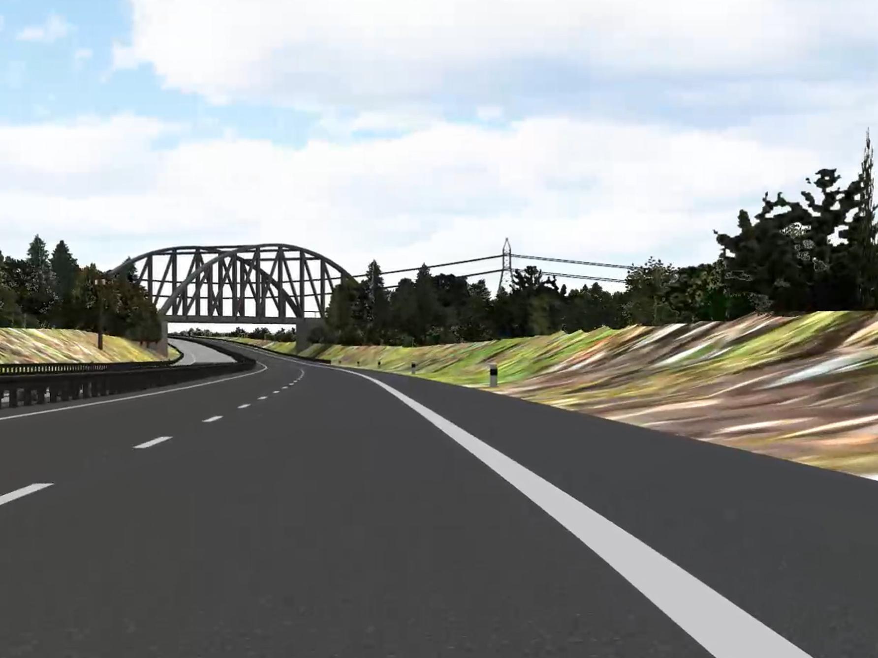 Simulation eines Abschnitts des Testfelds Niedersachsen