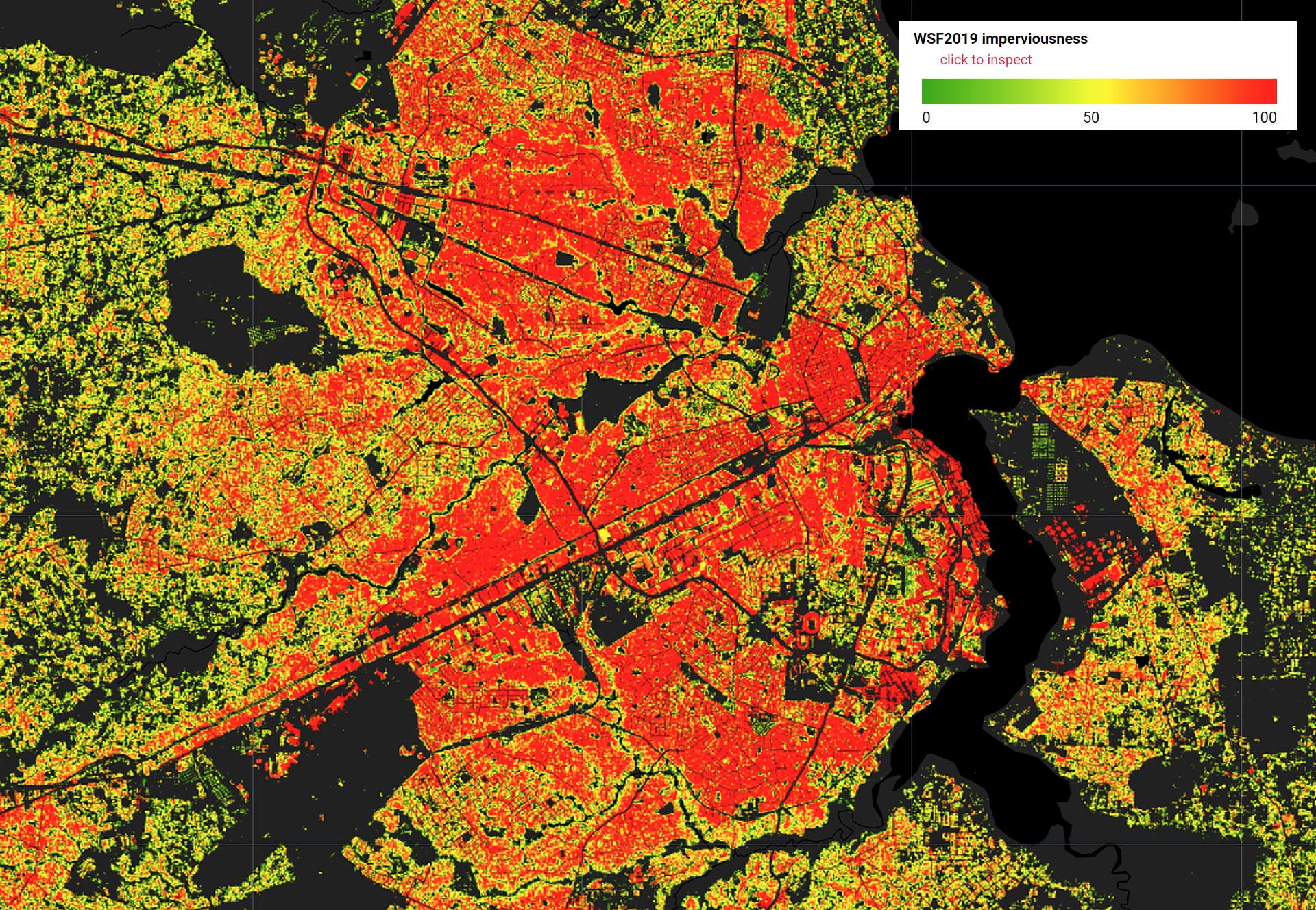 Prozentuale Flächenversiegelung in Dar Es Salaam, Tansania