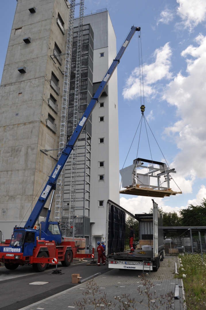 Entladen des neuen Strahlungsempfängers.
