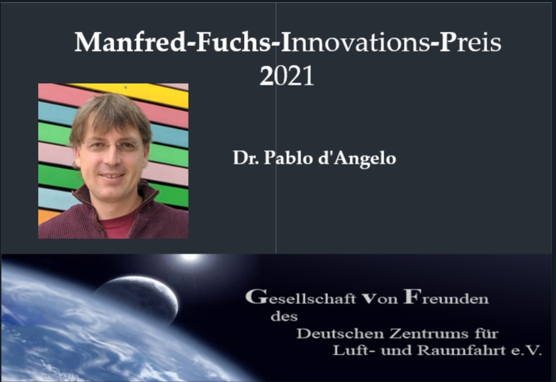 Preisverleihung an Dr. Pablo d’Angelo