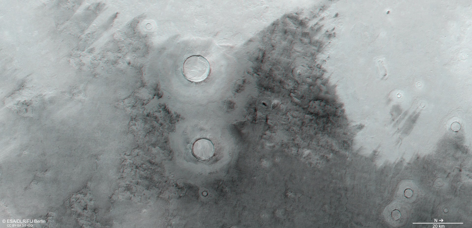 Anaglyphenbild von Utopia Planitia
