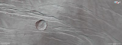 Anaglyphenbild des Grabensystems Tantalus Fossae