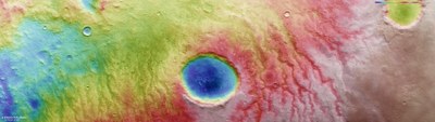 Topographische Bildkarte eines Teils der Region Aonia Terra