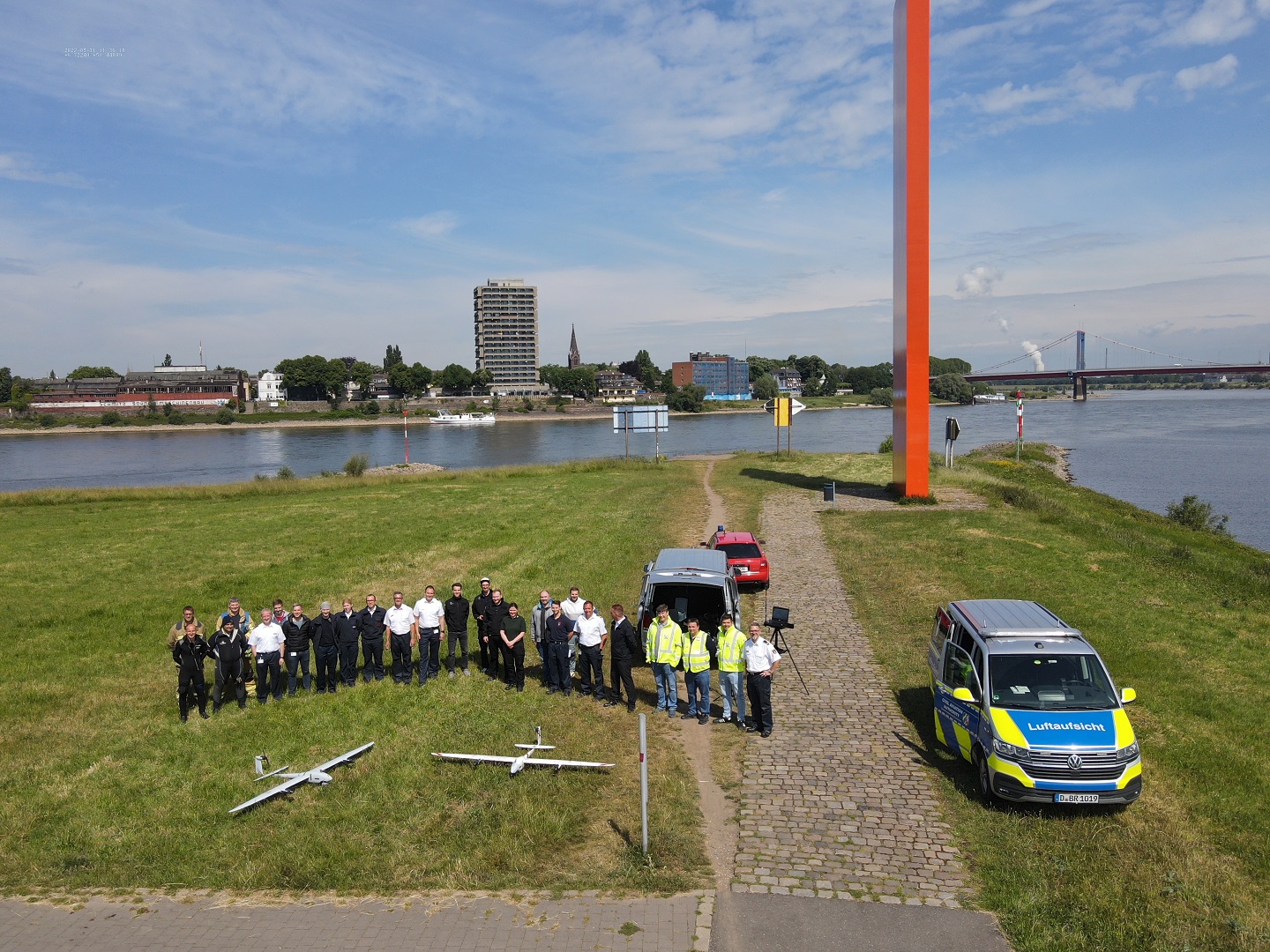 Einsatzteam der Live-Lage-Übung an Rheinorange