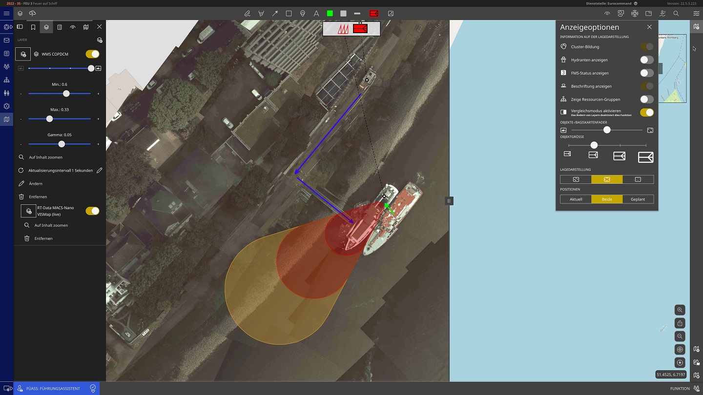 Live-Mapping der MACS-Luftbilder in CommandX CX5