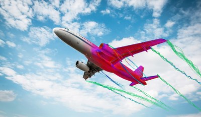 Simulation der Wirbelströmung am DLR-Forschungsflugzeug ATRA