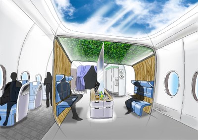 Konzept für die Flugzeugkabine der Zukunft