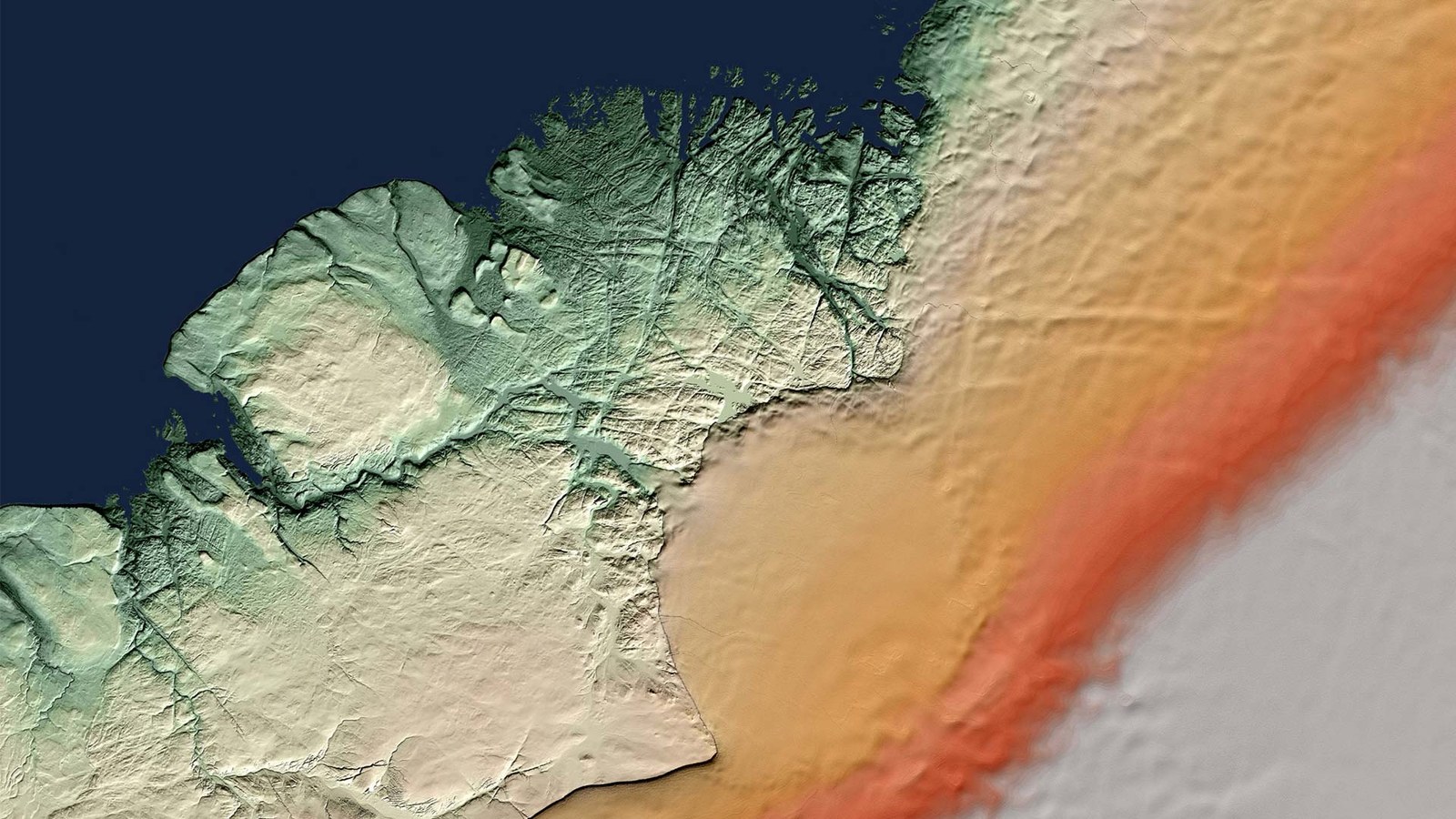 TanDEM-X-Aufnahme des Hiawatha-Gletschers in Grönland