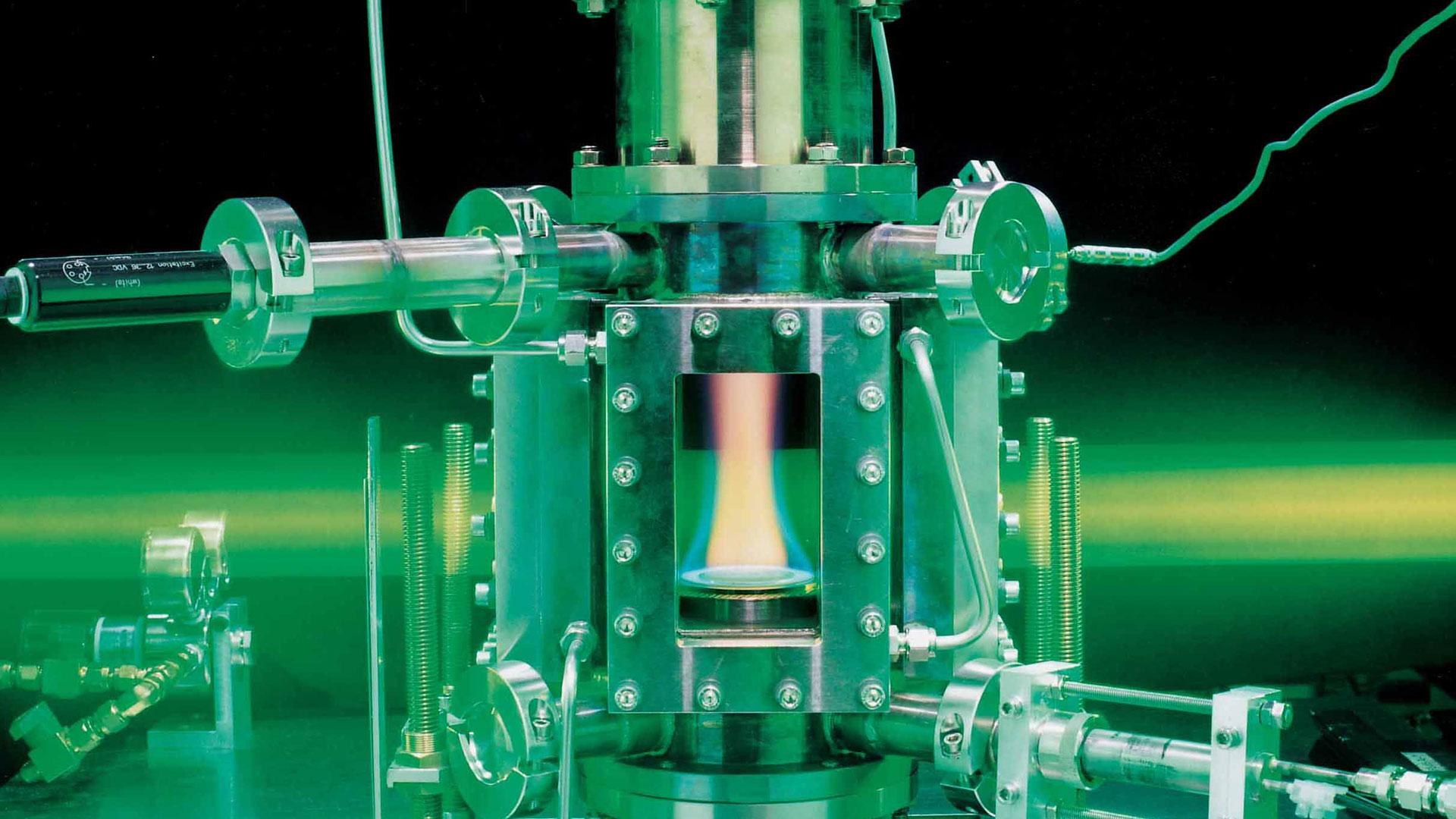 Der Coflame-Brenner ermöglicht systematische Untersuchungen zur schadstoffarmen Verbrennung