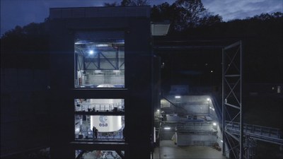 Grafische Darstellung: Oberstufe der Ariane 6 am ESA-Prüfstand P5.2