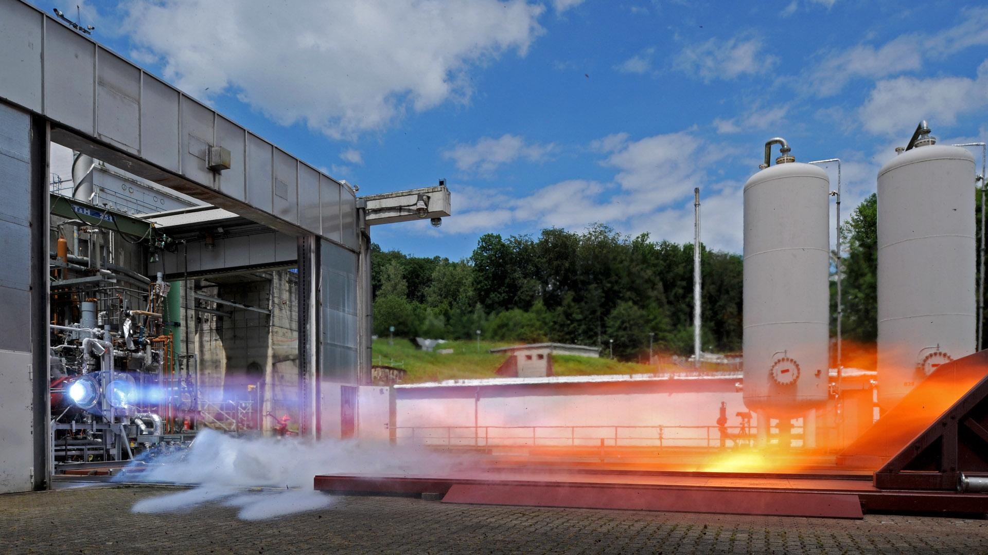 Test eines LOX/Methan-Technologiedemonstrators am ESA-Prüfstand P3