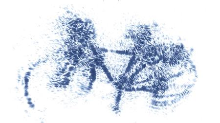 Mikrowellensensorik: Zweidimensionale Radarabbildung eines liegenden Fahrrads