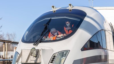 Messfahrt mit dem Hochgeschwindigkeitslabor "advanced TrainLab"