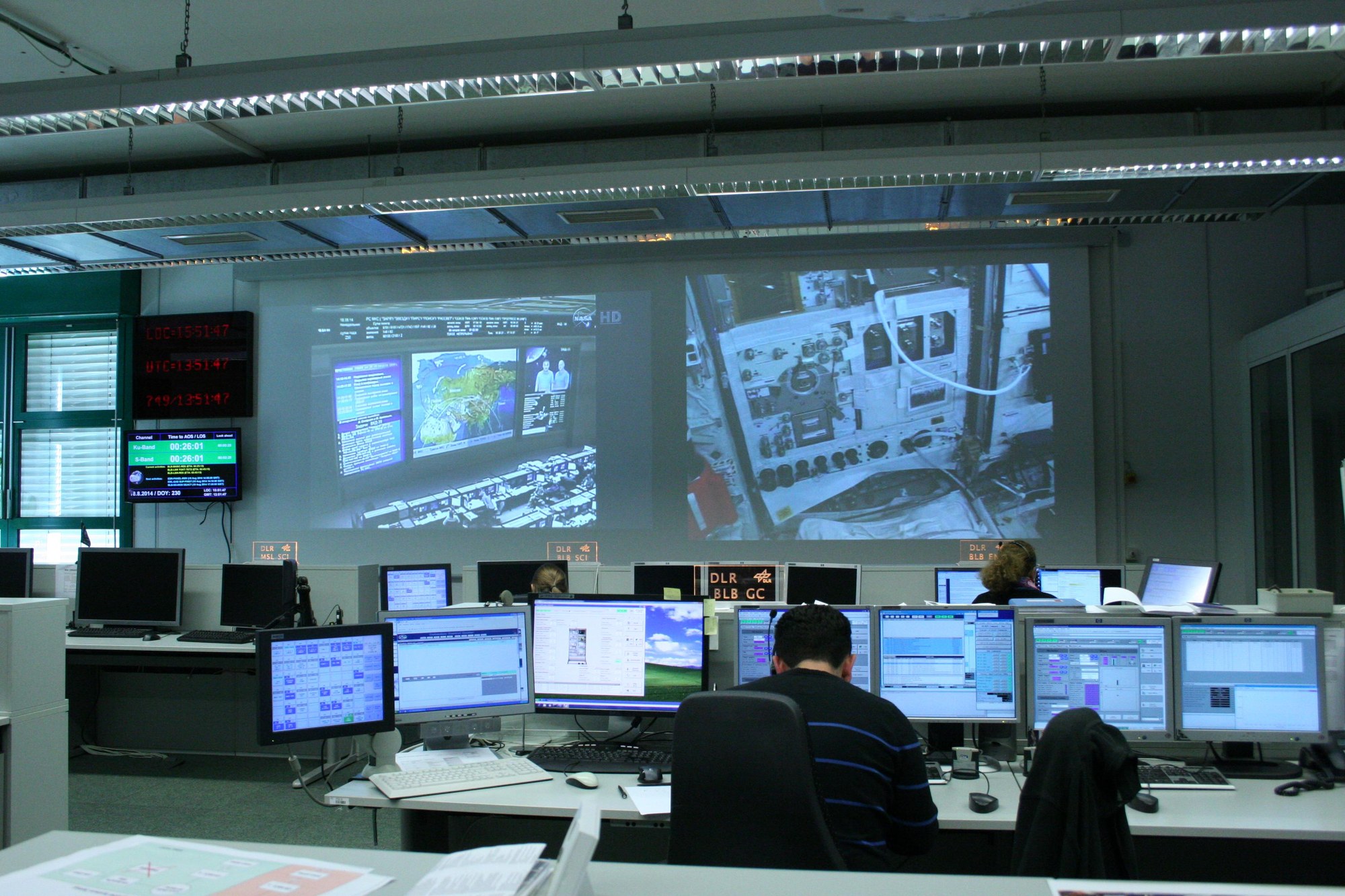 Betrieb von Experimenten auf der Internationalen Raumstation (ISS) aus dem großen Kontrollraum