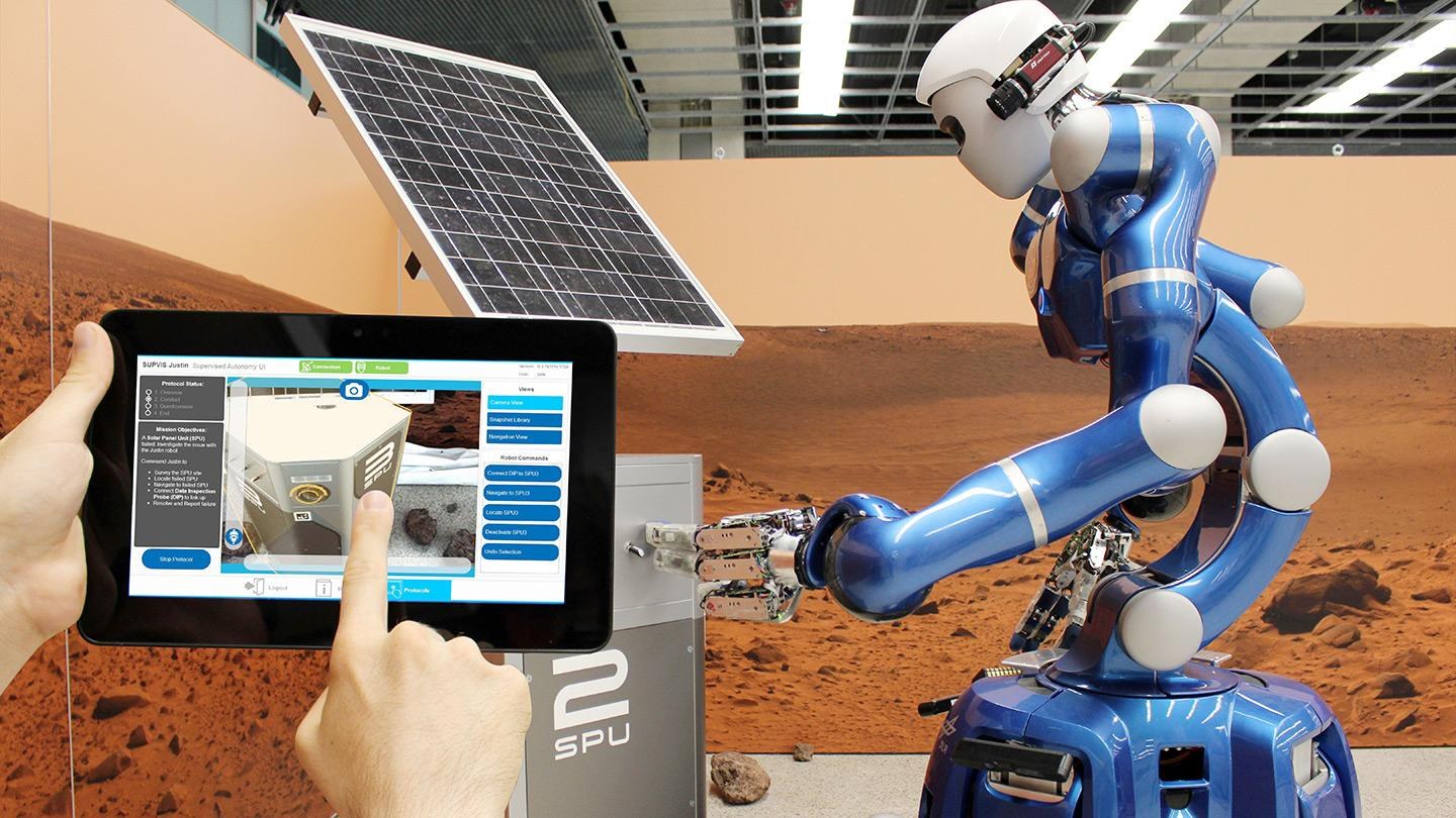 Tabletsteuerung von Rollin' Justin