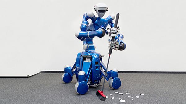 Intelligente Servicerobotik: Rollin' Justin kehrt die Scherben einer zerbrochenen Tasse