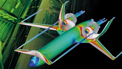 virtuelle Darstellung eines Flugzeugs